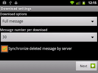 Press Synchronize deleted message by server.