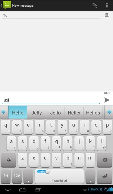 Press the required word to insert it.