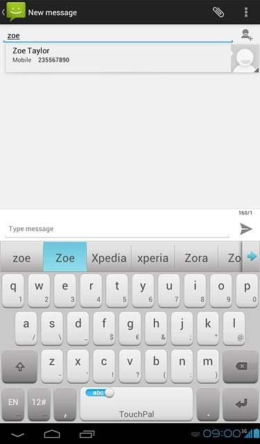 Key in the first letters of the required contact.Matching contacts are displayed.Press the required contact.