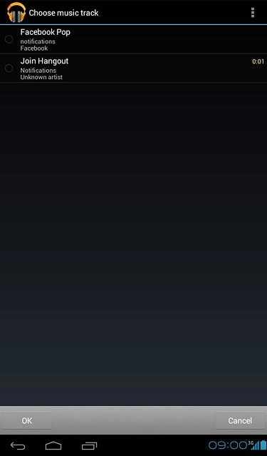 Press the required audio file.