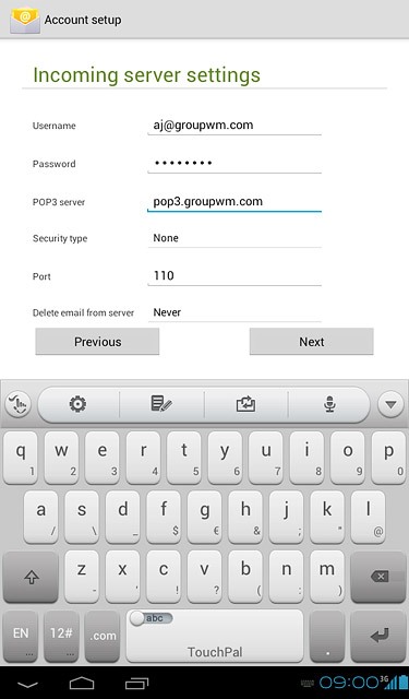 Press the drop down list next to Security type.