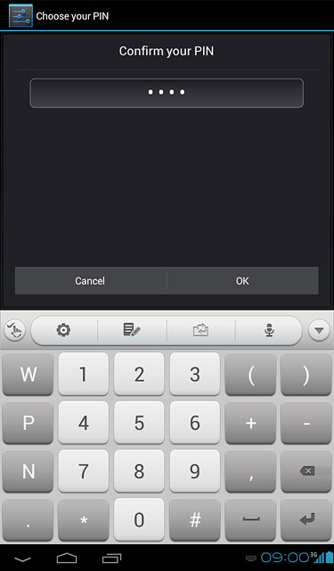 Key in the lock code again and press OK.