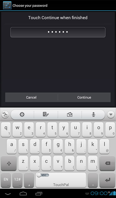 Key in the required lock code and press Continue.
