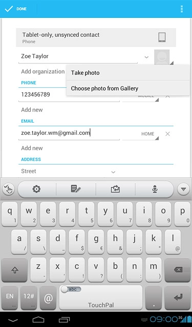 To use a saved picture:Press Choose photo from Gallery.