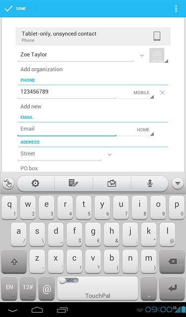 Press Email and key in the required email address.