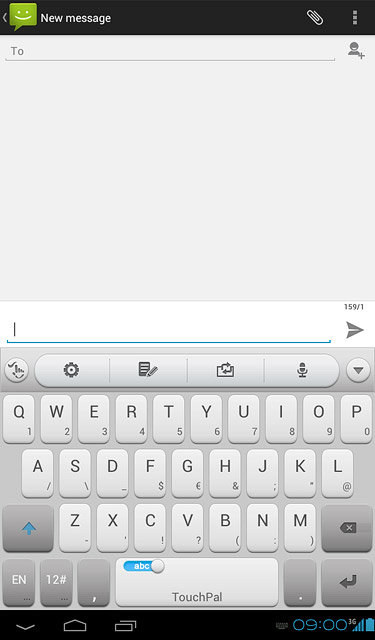 Press the letter keys to write the required word.A number of words based on the letters you've keyed in are displayed.