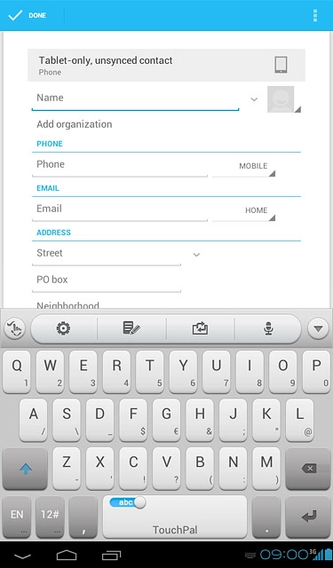 Press Name and key in the required name.