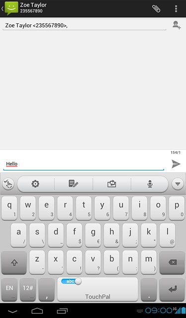 Press the send icon when you've written your text message.