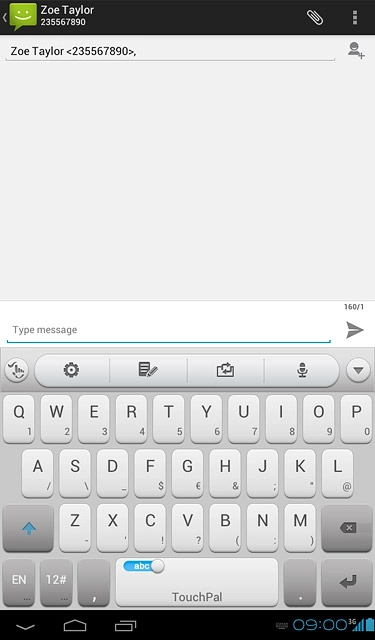 Press Type message.Write the text for your picture message.