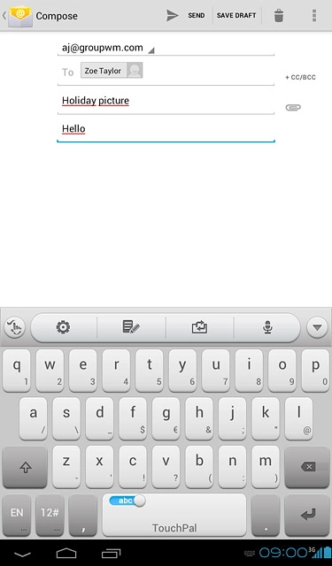Press the attachment icon.
