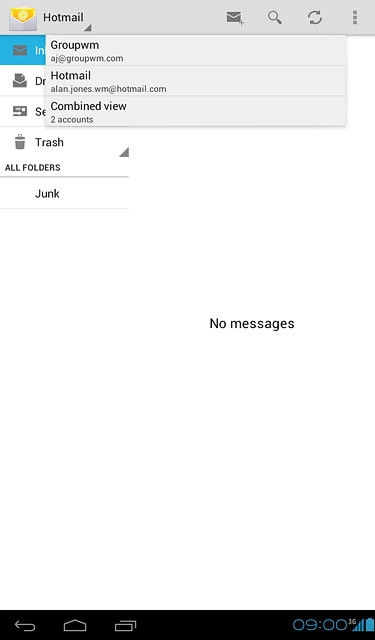 Press the required email account.