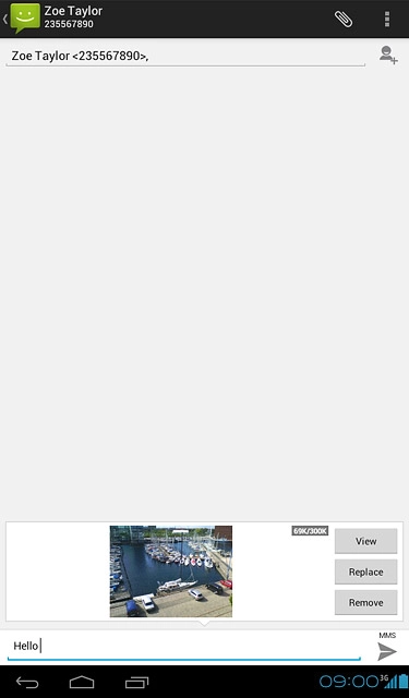 Press the send icon when you've finished your picture message.