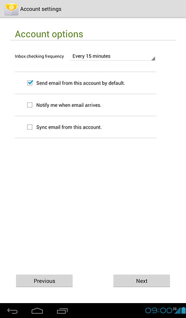 Press Notify me when email arrives to turn the function on or off.