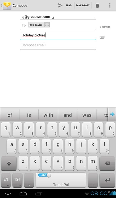 Press Compose email.Write the text for your email message.
