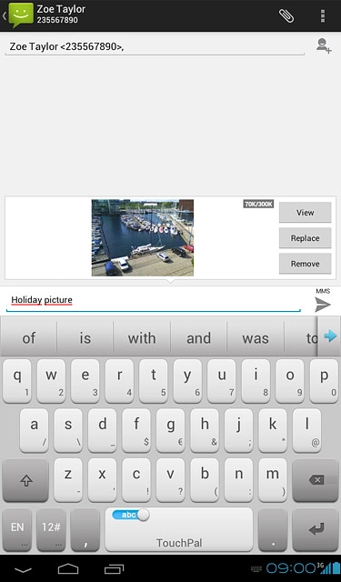 Press the send icon.