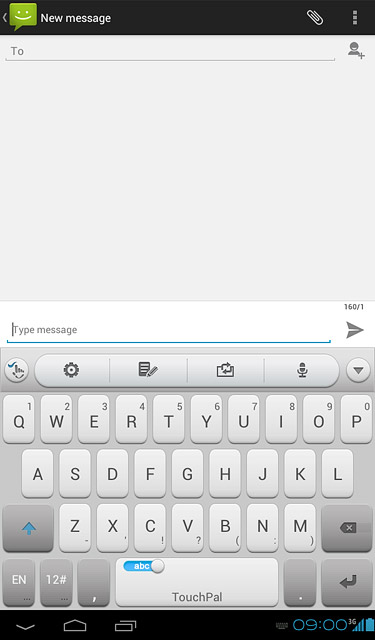Press and hold the writing language icon.