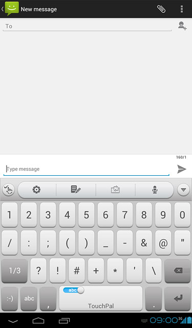 Press abc to return to text input.