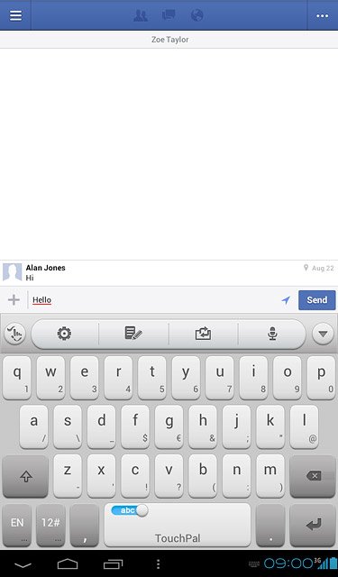 Write the required message and press SEND.