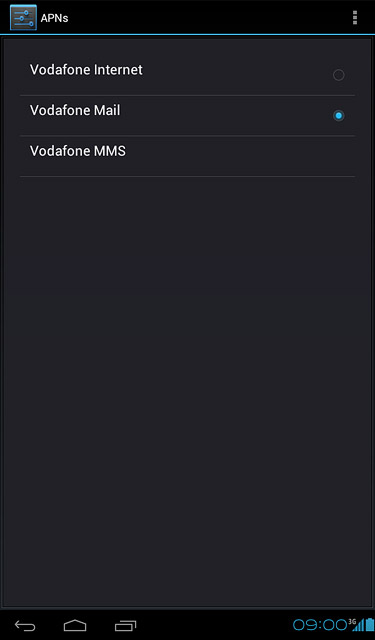 Press the required data connection.