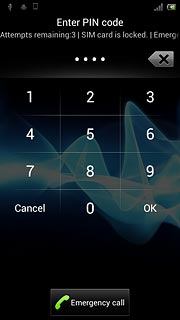 Key in your PIN and press OK.If your phone rejects the SIM:Contact your distributor or service provider where you bought your phone.