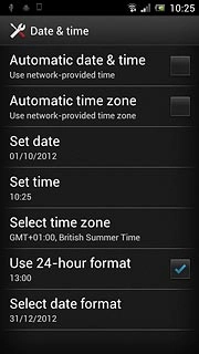 Press Automatic date & time to turn automatic date and time update on or off.