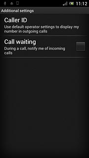 The current settings are displayed.Press Call waiting to turn the function on or off.