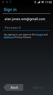 Press Password and key in the password for your Google account.