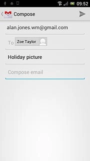 Press Compose email and key in the required text.