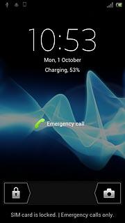Press and drag the unlock icon right.