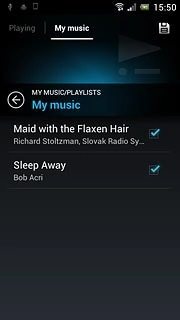 When the box next to an audio file is ticked (V), it's selected.