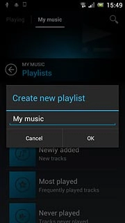 Key in a name for the playlist and press OK.