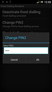 Key in a new four-digit PIN2 and press OK.