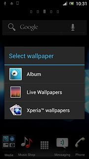Press Album, Live Wallpapers or Xperia™ wallpapers.