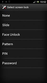 Key in the phone lock code.Press None.