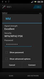 Follow the instructions on the display to select security settings, if required.Press Connect.