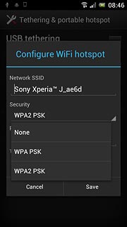 Press None, WPA PSK or WPA2 PSK.