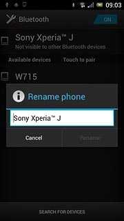 Press the field below Rename phone.