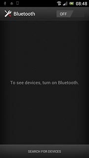 Press the indicator next to Bluetooth to select ON.