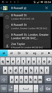 Key in the required destination and press Go.