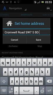 If it's the first time you use the function:Key in your home address and press Save.