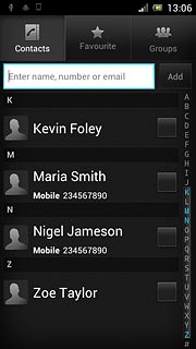 Press the required contact.