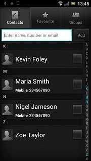 Press the required contact.
