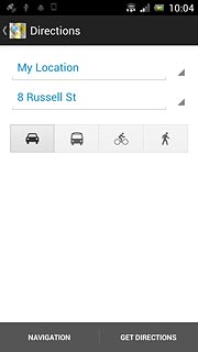 Press the required mode of transportation.