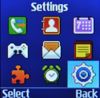 Scroll to Settings and press OK.