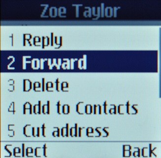 Scroll to Forward and press OK.