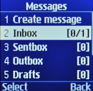 Scroll to Inbox and press OK.