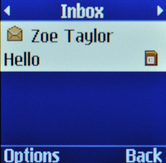 Highlight the required text message and press OK.