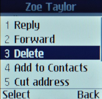 Scroll to Delete and press OK.