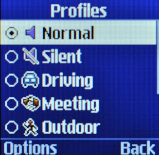 Highlight the active profile and press Options.
