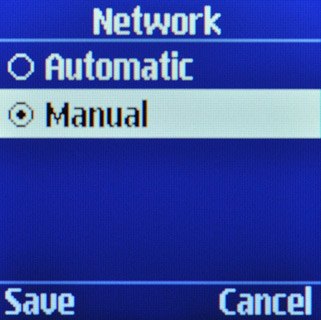 Scroll to Manual and press OK.Your phone searches for networks within range.A list of available networks will show on your display.